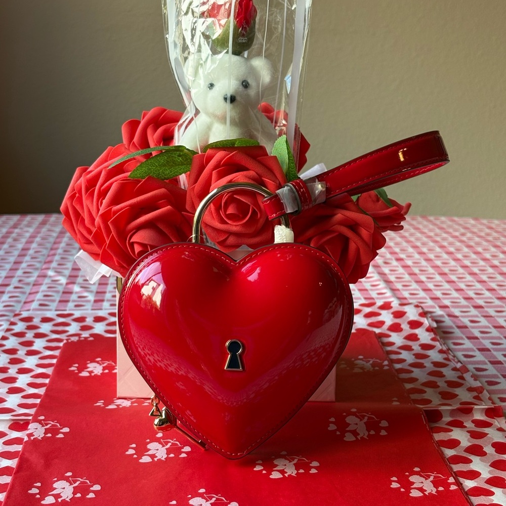 Heart-Shaped Red Handbag